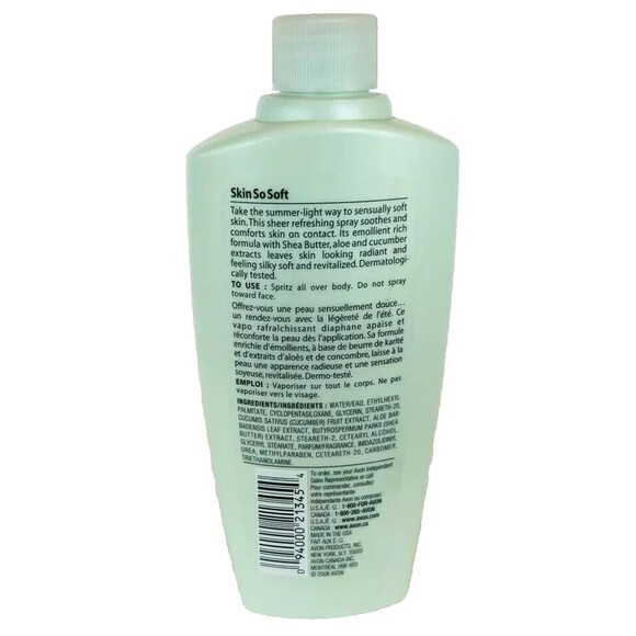 Avon Skin So Soft Summer Soft Revitalizing Body Spray Lotion & Free Bottle 5 oz - Picture 3 of 6